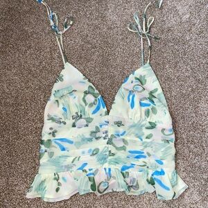 Wilfred Aritzia Small Yellow Floral Top